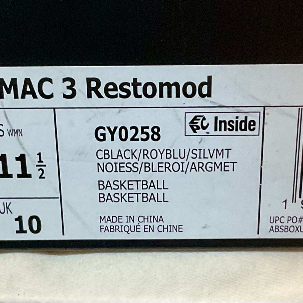 Adidas TMAC 3 Restomod Shoes Size 10.5 - Picture 9 of 11